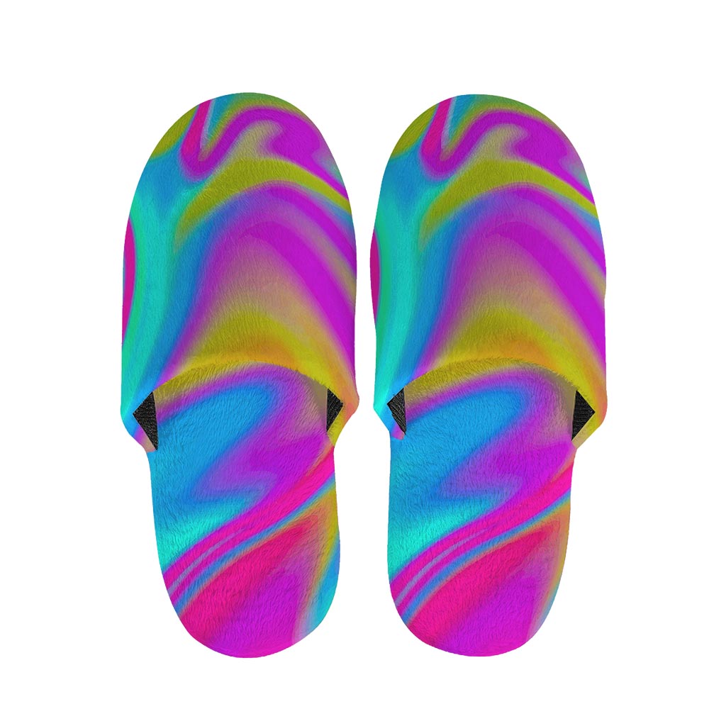 Neon Psychedelic Trippy Print Slippers