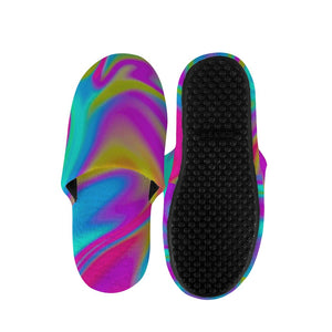 Neon Psychedelic Trippy Print Slippers