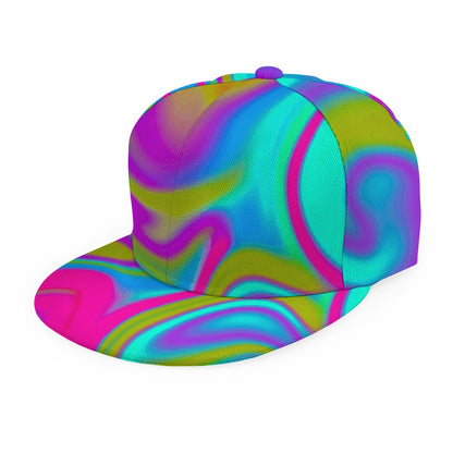 Neon Psychedelic Trippy Print Snapback Cap