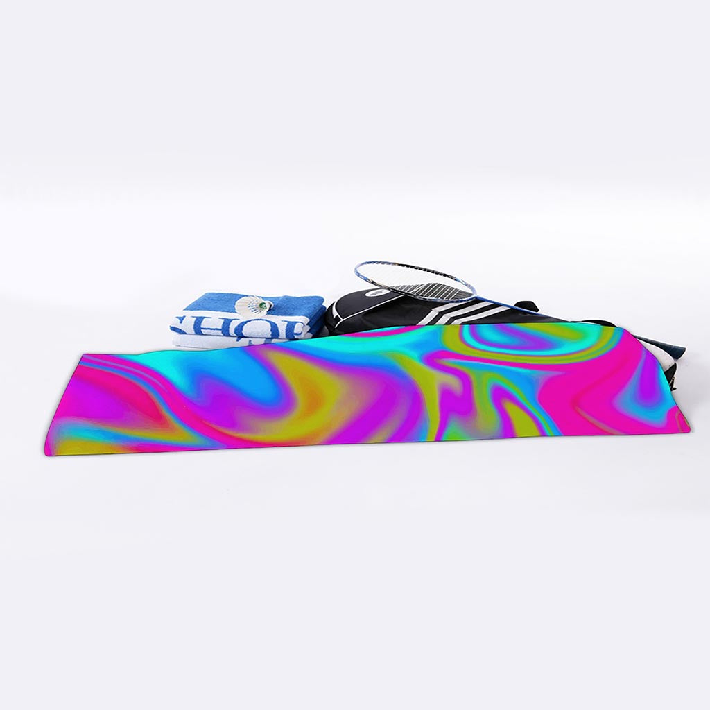 Neon Psychedelic Trippy Print Sports Towel