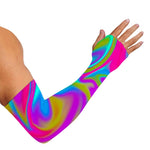 Neon Psychedelic Trippy Print Sun Protection Arm Sleeves