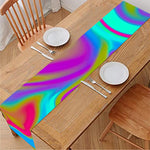 Neon Psychedelic Trippy Print Table Runner