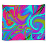 Neon Psychedelic Trippy Print Tapestry
