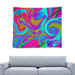 Neon Psychedelic Trippy Print Tapestry