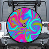 Neon Psychedelic Trippy Print Tire Cover With Camera Hole