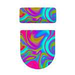 Neon Psychedelic Trippy Print Toilet Lid And Tank Cover Set