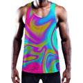 Neon Psychedelic Trippy Print Men's Workout Tank Top