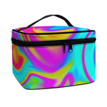 Neon Psychedelic Trippy Print Travel Makeup Bag