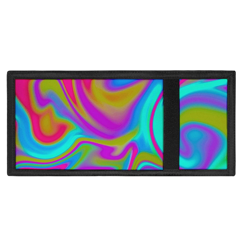 Neon Psychedelic Trippy Print Trifold Wallet