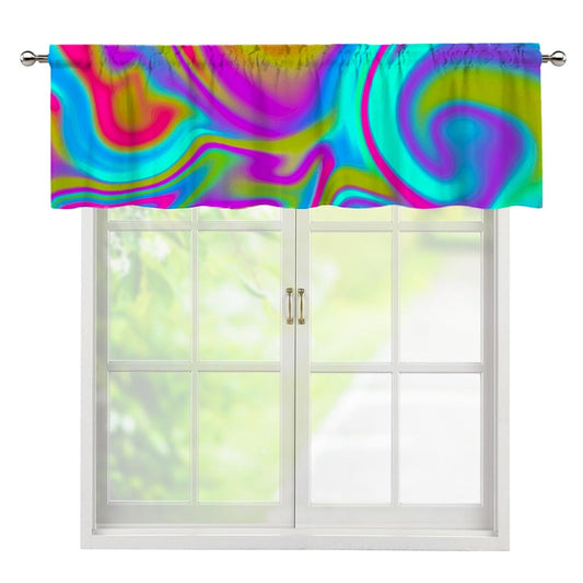 Neon Psychedelic Trippy Print Window Valance