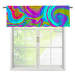 Neon Psychedelic Trippy Print Window Valance