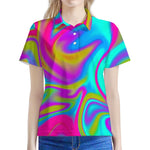 Neon Psychedelic Trippy Print Women's Polo Shirt