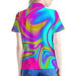 Neon Psychedelic Trippy Print Women's Polo Shirt
