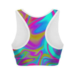 Neon Psychedelic Trippy Print Women's Sports Bra