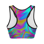 Neon Psychedelic Trippy Print Women's Sports Bra
