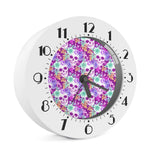 Neon Skull Floral Pattern Print Alarm Clock