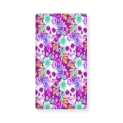 Neon Skull Floral Pattern Print Baby Crib Sheet