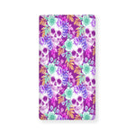 Neon Skull Floral Pattern Print Baby Crib Sheet