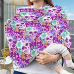 Neon Skull Floral Pattern Print Baby Seat Cover