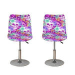 Neon Skull Floral Pattern Print Bar Stool Covers