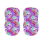 Neon Skull Floral Pattern Print Bar Stool Covers