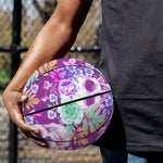 Neon Skull Floral Pattern Print Basketball