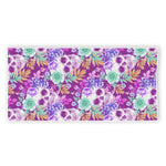 Neon Skull Floral Pattern Print Beach Towel