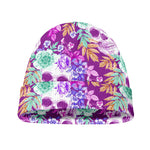 Neon Skull Floral Pattern Print Beanie