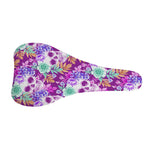 Neon Skull Floral Pattern Print Bicycle Seat Cover