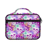 Neon Skull Floral Pattern Print Briefcase Bible Bag