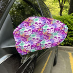 Neon Skull Floral Pattern Print Car Side Mirror Covers