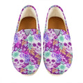Neon Skull Floral Pattern Print Casual Shoes