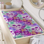 Neon Skull Floral Pattern Print Changing Pad Cover