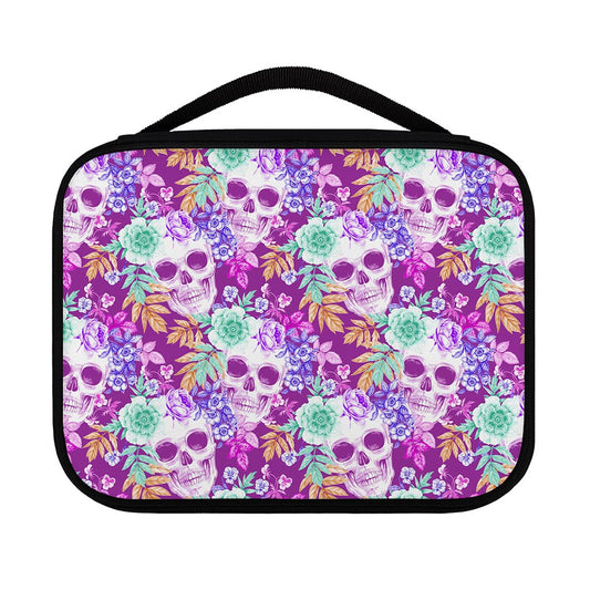 Neon Skull Floral Pattern Print Classic Bible Case