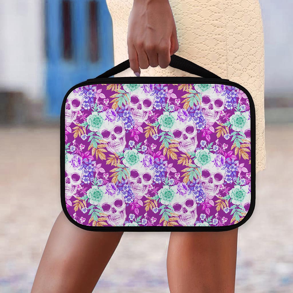 Neon Skull Floral Pattern Print Classic Bible Case