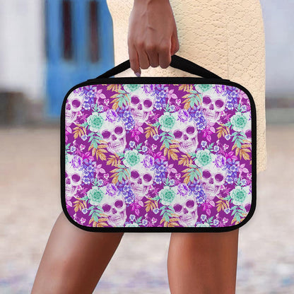 Neon Skull Floral Pattern Print Classic Bible Case