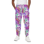 Neon Skull Floral Pattern Print Cotton Pants