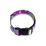 Neon Skull Floral Pattern Print Dog Collar
