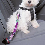 Neon Skull Floral Pattern Print Dog Seat Belt