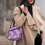 Neon Skull Floral Pattern Print Double Strap Bible Bag