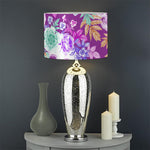 Neon Skull Floral Pattern Print Drum Lamp Shade