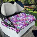 Neon Skull Floral Pattern Print Golf Cart Seat Cover