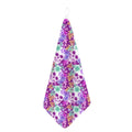 Neon Skull Floral Pattern Print Hand Towel