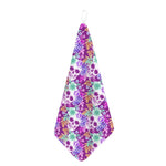 Neon Skull Floral Pattern Print Hand Towel