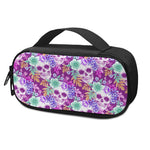 Neon Skull Floral Pattern Print Insulin Cooler Travel Case