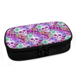 Neon Skull Floral Pattern Print Insulin Cooler Travel Case