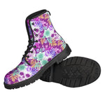 Neon Skull Floral Pattern Print Backpack