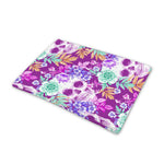 Neon Skull Floral Pattern Print Pet Cooling Mat Cover