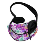 Neon Skull Floral Pattern Print Pet Sling Carrier
