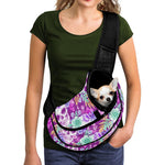 Neon Skull Floral Pattern Print Pet Sling Carrier